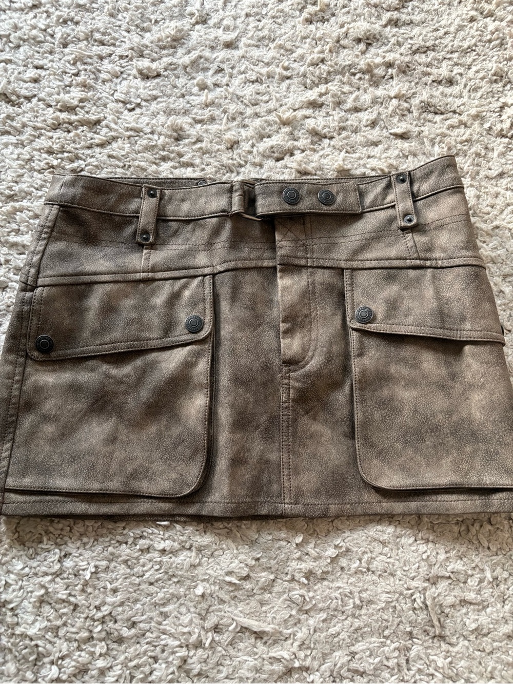We The Free Brown Cargo Mini Skirt